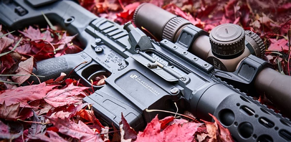 JP-5 carbine on autumn leaves